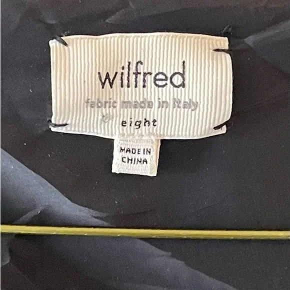 Aritzia Wilfred Varsity Bomber Jacket Size 8 Wool & Cotton Blend Black/ Maroon - Picture 9 of 12